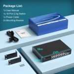 VIMIN VM-S251602T Netzwerk-Switch mit 16 Ports zu 2,5 Gbit/s und zwei 10-Gbit/s-RJ45-Ports im schwarzen Metallgehäuse