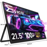 EVICIV tragbarer QLED-Monitor mit 21,5 Zoll Bildschirm und ausgeklapptem Ständer