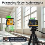 CIGMAN CM701 Kreuzlinienlaser mit drei grünen 360-Grad-Linien, Fernbedienung und Halterung