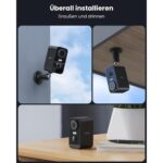 ieGeek ZS-GX3S Akku-Überwachungskamera in Schwarz mit Objektiv, Weisslicht und PIR-Sensor