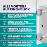 Deuba Möbeltresor in Silber mit elektronischem Zahlenschloss und geöffneter Stahltür