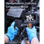 AOPICK Endoskopkamera mit 4,3-Zoll-Display, 8-mm-Kamerakopf und halbstarrem Kabel