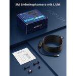 Acoath Endoskopkamera mit 7,9 mm Sonde, acht LEDs und 5 Meter halbstarrem Kabel