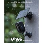 COOAU C4 Überwachungskamera in Schwarz mit Solarpanel für den Aussenbereich