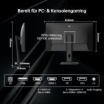KTC H27T7P 27-Zoll-Gaming-Monitor in Schwarz mit schmalrandigem QHD-Display auf Standfuss