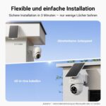 ANSQUE Solar-Akkukamera-Set mit zwei schwenkbaren 2K-Kameras und Basisstation
