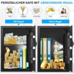 Tiskgg Standtresor mit 70 Litern Rauminhalt, elektronischem Zahlenschloss und Regal