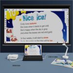 INSWAN INS-2 Dokumentenkamera mit mehrgelenkigem Arm, LED-Licht und kompaktem Standfuss.