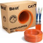 CAT-7-Verlegekabel S/FTP mit PiMF-Schirmung als 500-Meter-Ring für die feste Netzwerkverkabelung im Gebäude.