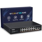 YuanLey YS25-4800-EU 48-Port 2,5G Switch im schwarzen Metallgehäuse für die 19-Zoll-Rackmontage