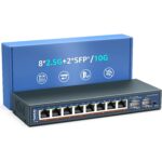 YuanLey YS25-2402-N Netzwerk-Switch mit 24 RJ45-Anschlüssen für 2,5 Gbit/s und zwei SFP+-Steckplätzen im schwarzen Metallgehäuse
