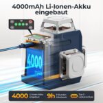 CIGMAN CM701 Kreuzlinienlaser mit drei grünen 360-Grad-Linien, Fernbedienung und Halterung