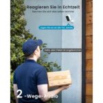 ieGeek S2 Akku-Überwachungskamera in Weiss mit Ständer, Objektiv und Weisslicht