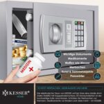 KESSER Möbeltresor 31 x 20 x 20 cm in Silber mit elektronischem Zahlenschloss und LED-Anzeige