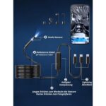 Acoath Endoskopkamera mit 7,9 mm Sonde, acht LEDs und 5 Meter halbstarrem Kabel