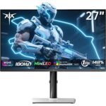 KTC M27T6 27-Zoll-Mini-LED-Monitor in Weiss mit QHD-Display und weissem Standfuss