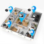 Hiseeu WLAN-Überwachungsset mit vier 5-MP-Kameras und Rekorder mit 12-Zoll-Bildschirm