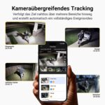 ANSQUE Solar-Akkukamera-Set mit zwei schwenkbaren 2K-Kameras und Basisstation