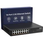 YuanLey YS25-0802T 10-Port Switch mit acht 2,5G-Ports und zwei 10G-RJ45-Ports im lüfterlosen Metallgehäuse