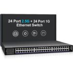 NICGIGA S25-2402N Netzwerk-Switch mit 24 Ports zu 2,5 Gbit/s und zwei SFP+-Steckplätzen im lüfterlosen Metallgehäuse