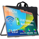 EVICIV tragbarer QLED-Monitor mit 21,5 Zoll Bildschirm und ausgeklapptem Ständer