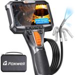 FOXWELL Y400 Endoskopkamera mit 4,3-Zoll-Display und 6,2-mm-Sonde mit beweglichem Kamerakopf