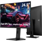 KTC H25X7 Gaming-Monitor mit 24,5 Zoll in Grau, schmaler Rahmen und Standfuss, Frontansicht