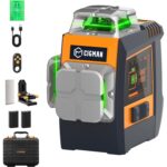 CIGMAN CM701 Kreuzlinienlaser mit drei grünen 360-Grad-Linien, Fernbedienung und Halterung