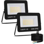 Lepro LED Strahler 50 W mit Aluminiumgehäuse, gehärtetem Glas und drehbarem Montagebügel