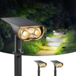 Linkind StarRay Solarstrahler mit Bewegungsmelder auf Erdspiess, 2er-Pack