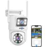 Hiseeu 3MP WLAN-Überwachungsset mit Dual-Objektiv-Kameras