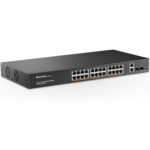 MokerLink 16-Port PoE-Switch mit 250 W Budget und zwei Gigabit-Uplinks im Metallgehäuse
