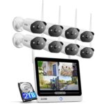 ZOSI WLAN-Überwachungsset mit vier Kameras und Rekorder mit eingebautem 12-Zoll-Bildschirm
