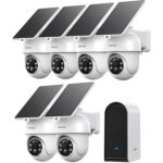ANSQUE Solar-Akkukamera-Set mit zwei schwenkbaren 2K-Kameras und Basisstation