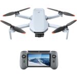 Potensic ATOM 2 Kameradrohne in Hellgrau mit 3-Achsen-Gimbal-Kamera an der Front.