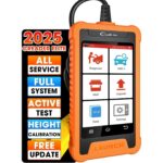 LAUNCH Creader Elite Diagnosegerät mit 4-Zoll-Touchscreen und angeschlossenem Diagnosekabel.