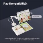 INSWAN INS-2 Dokumentenkamera mit mehrgelenkigem Arm, LED-Licht und kompaktem Standfuss.