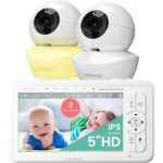 Babysense HDS2 Babyphone mit 5-Zoll-Elterneinheit und schwenkbarer Kamera mit Nachtlicht
