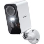 ieGeek ZS-GX3S Akku-Überwachungskamera in Schwarz mit Objektiv, Weisslicht und PIR-Sensor