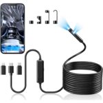 Acoath Endoskopkamera mit 7,9 mm Sonde, acht LEDs und 5 Meter halbstarrem Kabel