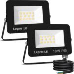 Lepro LED Strahler 50 W mit Aluminiumgehäuse, gehärtetem Glas und drehbarem Montagebügel
