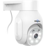 Hiseeu WLAN-Überwachungsset mit vier schwenkbaren 5-MP-PTZ-Kameras und 10-Zoll-Monitor