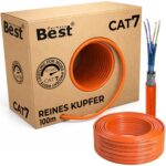CAT-7-Verlegekabel S/FTP mit PiMF-Schirmung als 500-Meter-Ring für die feste Netzwerkverkabelung im Gebäude.