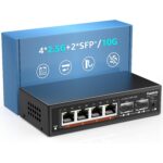 YuanLey YS25-0802T 10-Port Switch mit acht 2,5G-Ports und zwei 10G-RJ45-Ports im lüfterlosen Metallgehäuse