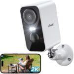 ieGeek ZS-GX3S Akku-Überwachungskamera in Schwarz mit Objektiv, Weisslicht und PIR-Sensor