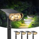 Linkind StarRay Solarstrahler mit Bewegungsmelder auf Erdspiess, 2er-Pack
