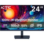 KTC H27T6: weisser 27-Zoll-Gaming-Monitor auf höhenverstellbarem Standfuss, Frontansicht.