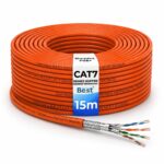 CAT-7-Verlegekabel S/FTP mit PiMF-Schirmung als 500-Meter-Ring für die feste Netzwerkverkabelung im Gebäude.