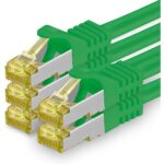Zehn orange Cat.7 Netzwerkkabel mit je 2 Metern Länge und RJ45-Steckern