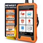 LAUNCH Creader Elite Diagnosegerät mit 4-Zoll-Touchscreen und angeschlossenem Diagnosekabel.